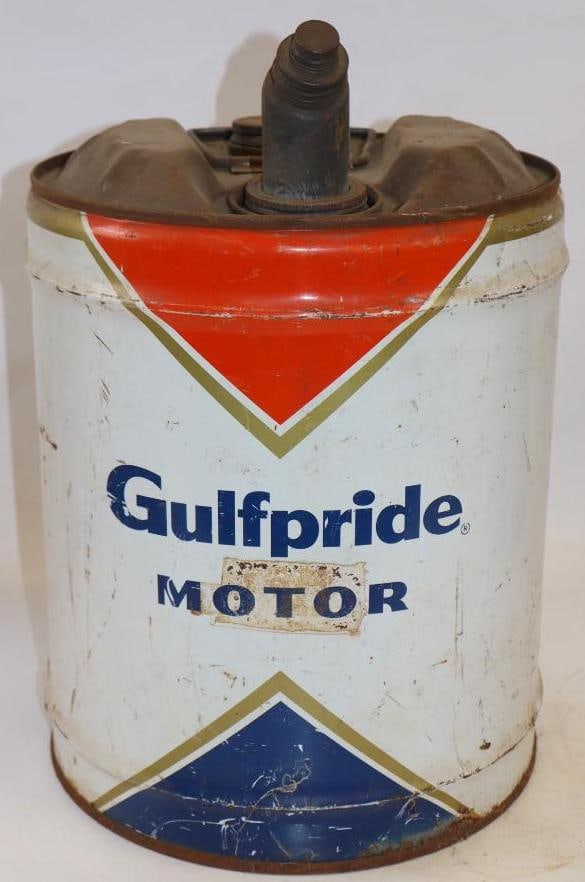 Gulfpride Five Gallon Metal Oil Can (1 of 4)