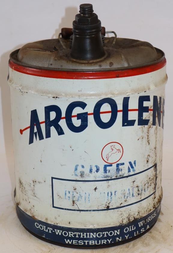 Argolene Five Gallon Metal Oil Can: 12" x 12" x 16"