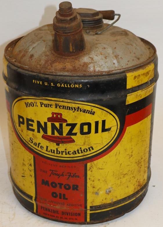 Pennzoil Five Gallon Metal Oil Can: 12" x 12" x 16"