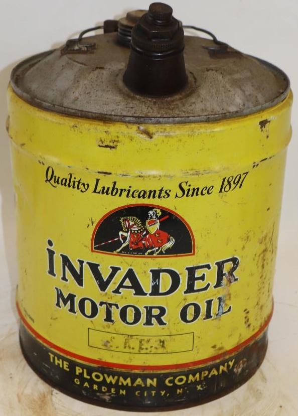 Invader Five Gallon Metal Oil Can: 12" x 12" x 16"