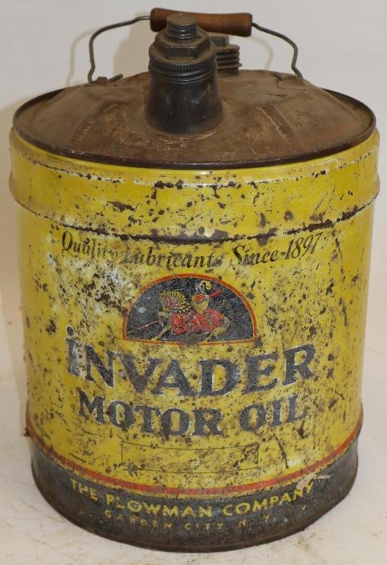 Invader Five Gallon Metal Oil Can: 12" x 12" x 16"