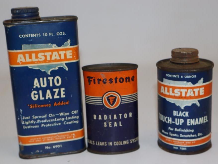 Group of 3 All State, and Firestone Touch Up Radiator Seal and Auto Glaze Cans (1 of 2)