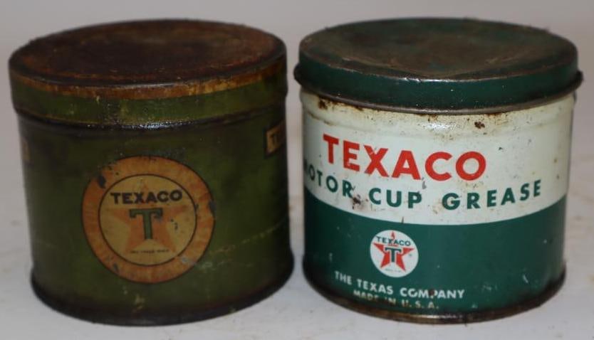 Group of 2 Texaco One Pound Grease Cans (1 of 2)