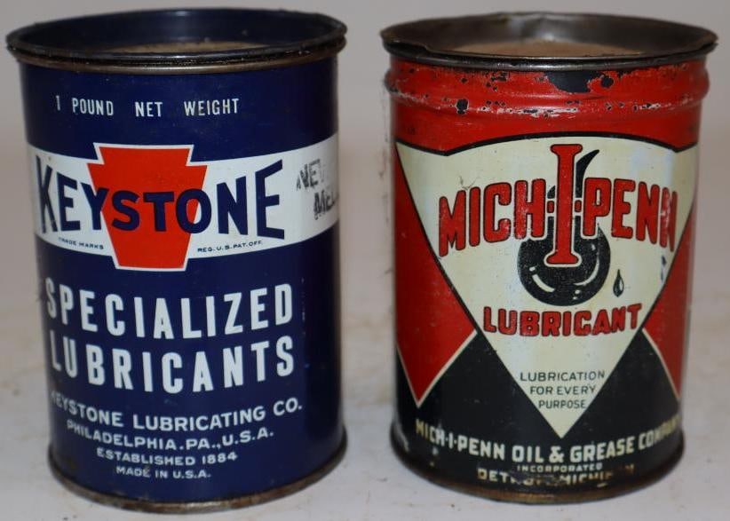 Group of 2 Mich-I-Penn and Keystone One Pound Grease Cans (1 of 2)