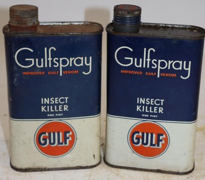Group of 2 Gulfspray Insect Killer One Pint Advertising Cans (1 of 2)