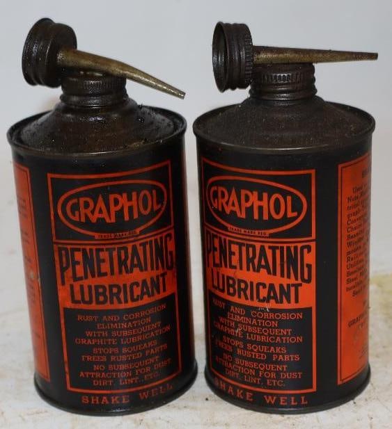 Group of 2 Graphol Penetrating Lubricant Oil Cans (1 of 2)