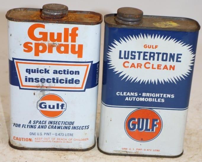 Group of 2 Gulfspray and Lustertone One Pint Advertising Cans (1 of 2)