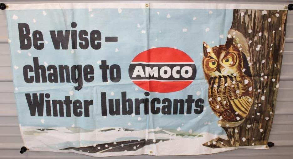 Amoco Be Wise Change to Winter Lubricants Advertising Canvas Banner (1 of 7)