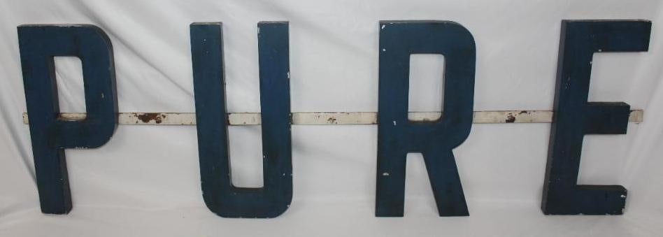 Pure Oil Company Cast Aluminum Channel Letter Sign (1 of 6)