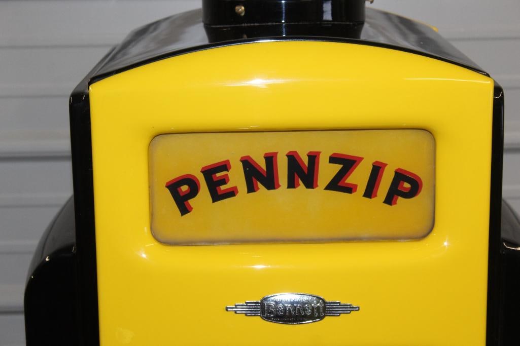 Bennet 541 Four Ad Glass Restored as a Pennzip Gas Pump - 14
