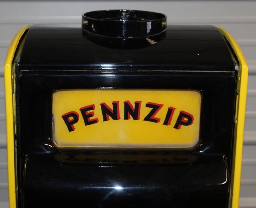 Bennet 541 Four Ad Glass Restored as a Pennzip Gas Pump - 18