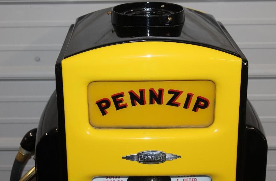 Bennet 541 Four Ad Glass Restored as a Pennzip Gas Pump - 2