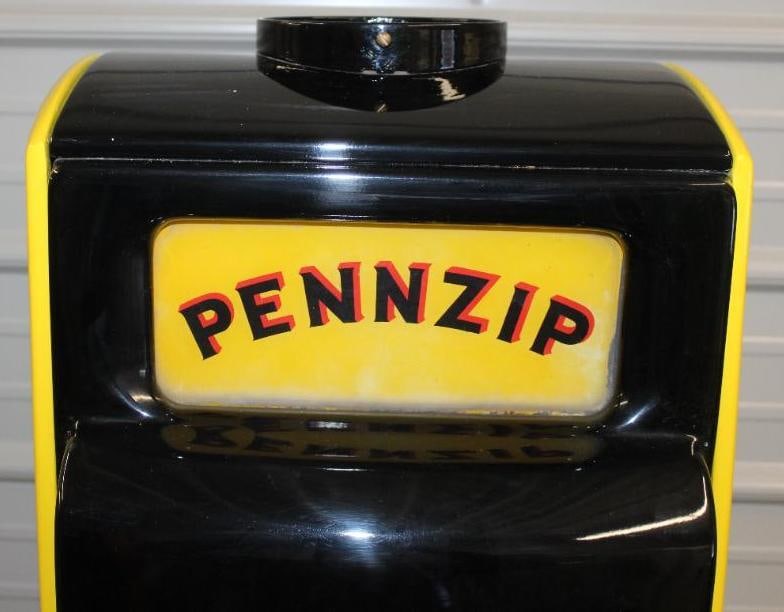 Bennet 541 Four Ad Glass Restored as a Pennzip Gas Pump - 8