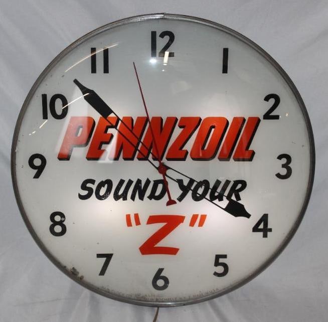 Pennzoil "Sound Your Z" Motor Oil Advertising Light Up Clock (1 of 7)