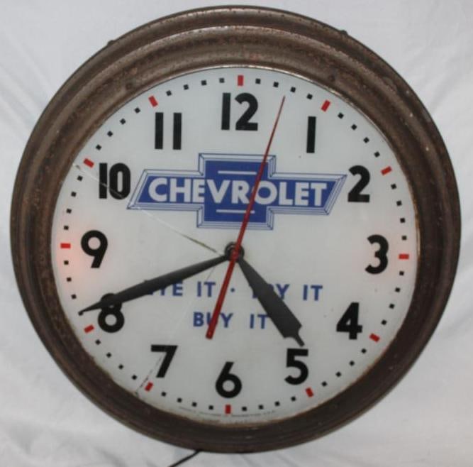 Chevrolet Telechron Light Up Advertising Clock (1 of 8)