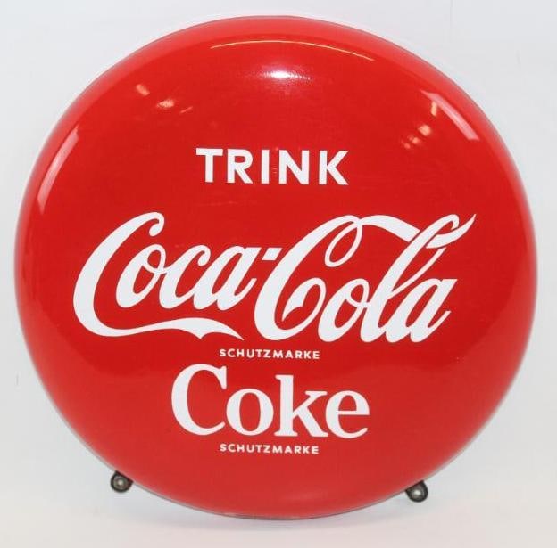 Drink Coca-Cola Advertising SSP Porcelain Button Sign (1 of 9)