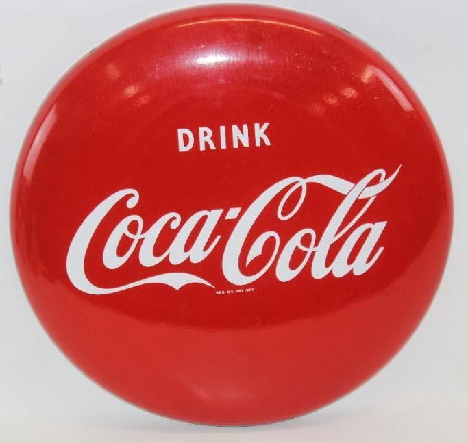 Drink Coca-Cola Advertising SSP Porcelain Button Sign (1 of 8)