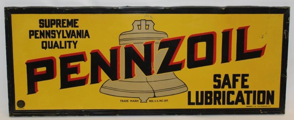 Pennzoil Supreme Pennsylvania Quality Painted Metal Sign with Original Wood Frame (1 of 11)
