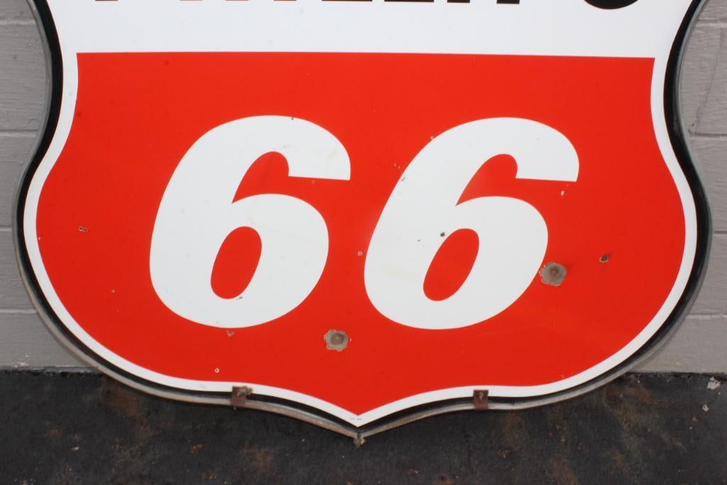 Phillips 66 DSP Porcelain 48" Gas Station Identification Sign with Original Hanging Bracket - 4