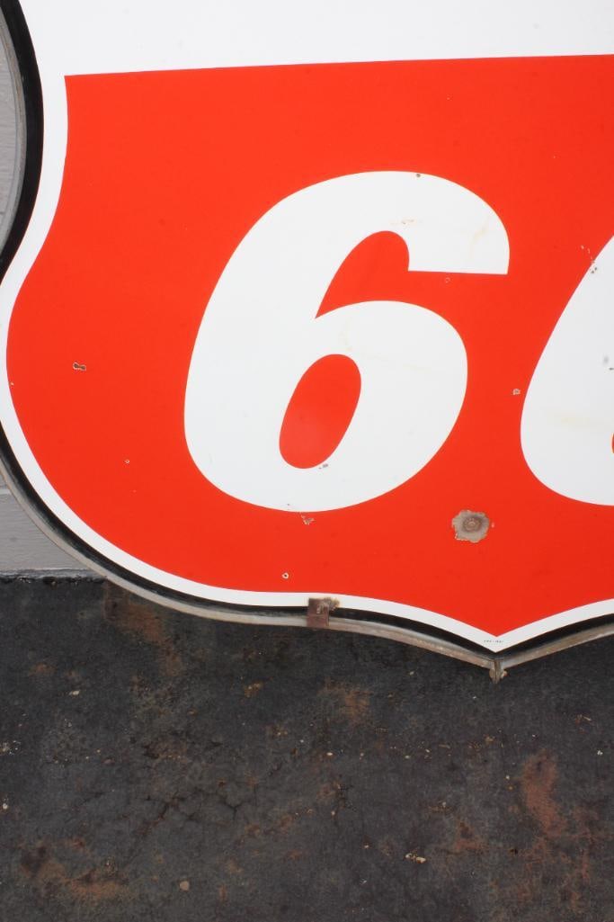 Phillips 66 DSP Porcelain 48" Gas Station Identification Sign with Original Hanging Bracket - 5