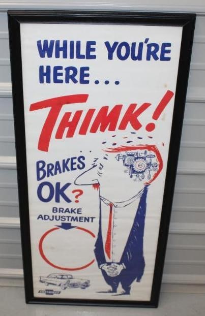 1958 Chevrolet While You're Here? Think! Framed Advertising Dealership Poster (1 of 7)