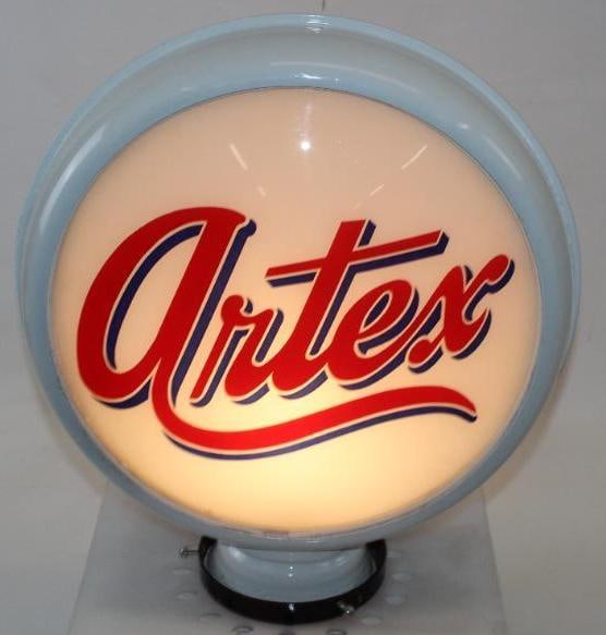 Artex Fifteen Inch Complete Metal Body Gas Pump Globe: Both lenses are in very good condition with only minor wear. They are mounted on a fifteen inch body.