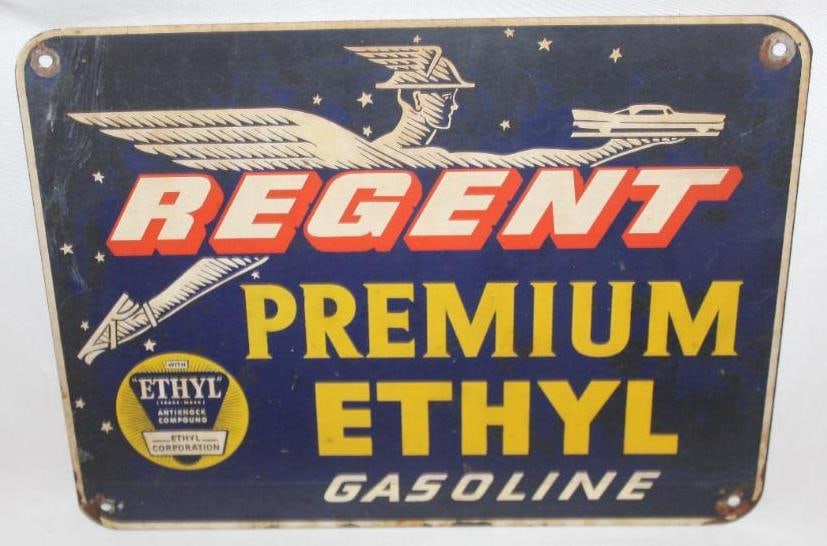 Regent Premium Ethyl Gasoline SST Pump Plate Sign (1 of 4)