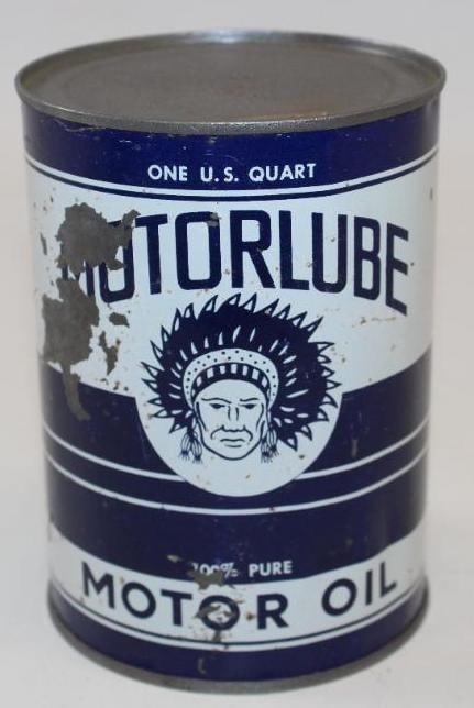 Graphic Motorlube One Quart Metal Oil Can (1 of 8)