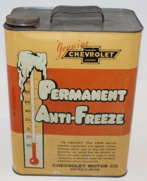 Chevrolet Permanent Anti-Freeze Two Gallon Oil Can (1 of 8)