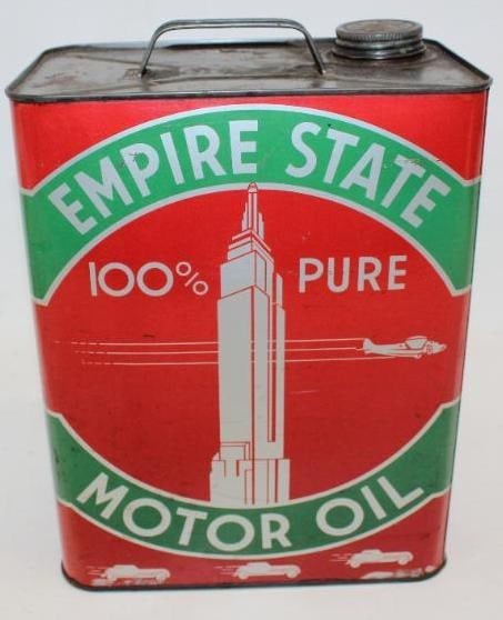 Empire State Two Gallon Metal Oil Can with Car and Plane Graphics (1 of 10)