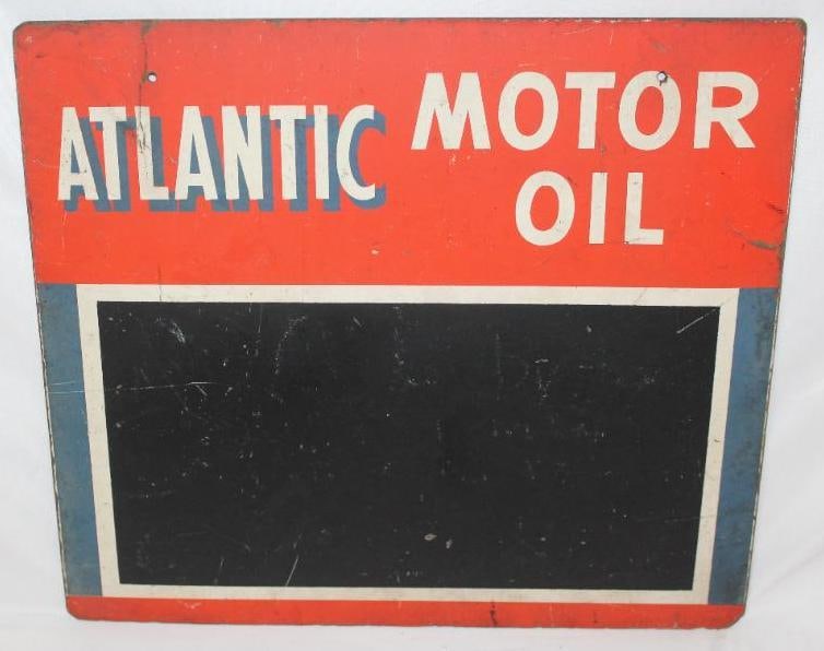 Atlantic Motor Oil Chalkboard Advertising Sign (1 of 4)
