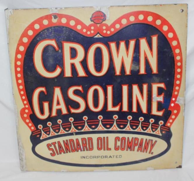 Standard Oil of KY Crown Gasoline Porcelain DSP Flange Sign (1 of 8)