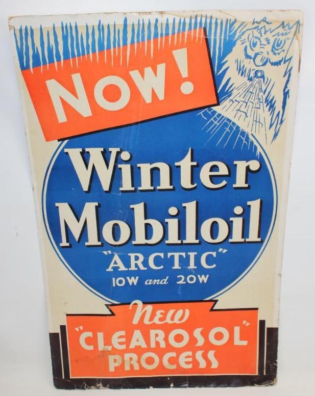 Winter Mobiloil Arctic Cardboard Advertising Sign (1 of 5)