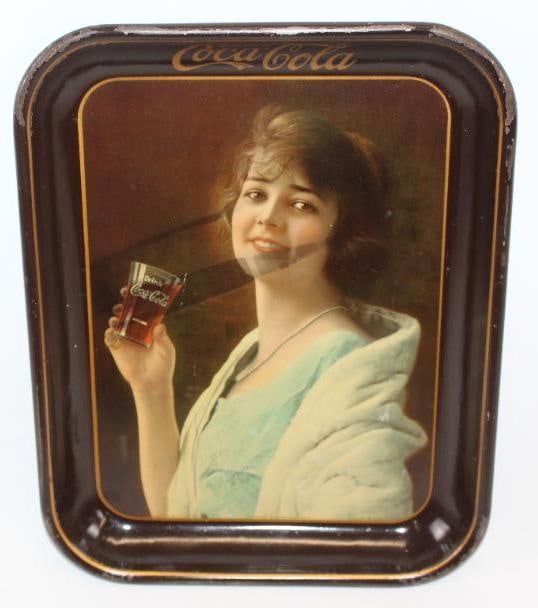 1923 Drink Coca-Cola Advertising Serving Tray with American Flapper Girl (1 of 7)