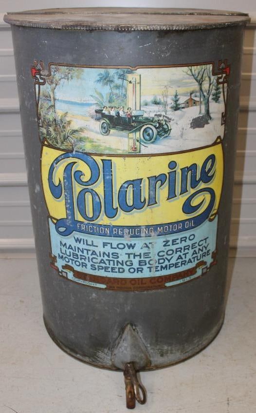 Early Graphic Polarine Oil Dispenser with Automobile Scene (1 of 9)