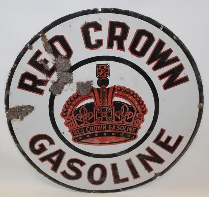 Red Crown Gasoline of Nebraska DSP Porcelain Advertising Sign (1 of 12)