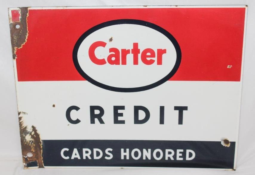 Carter Credit Cards Honored DSP Porcelain Sign (1 of 6)