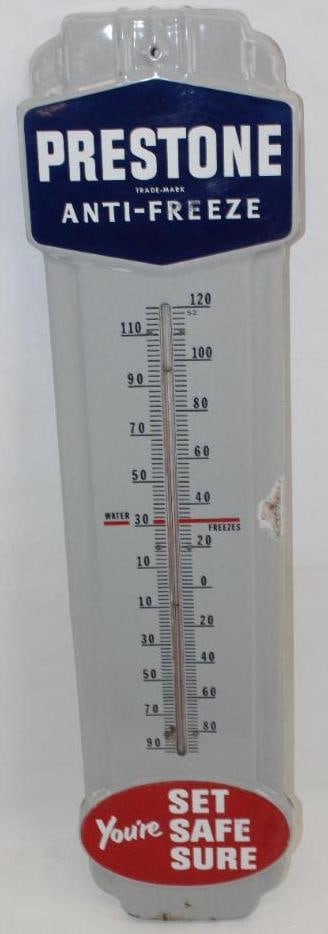 Prestone Anti-Freeze Advertising Porcelain Thermometer (1 of 8)