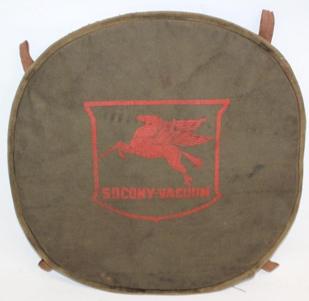 Early Socony-Vacuum Pegasus Tractor Seat Cushion: This seat cushion measures 18" x 17.5"