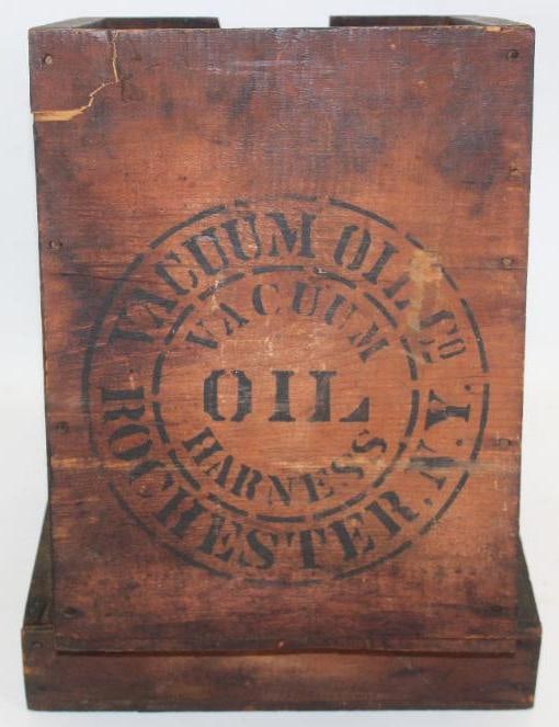 Early Vacuum Oil Co. Harness Oil Five Gallon Can with Pour Crate (1 of 10)