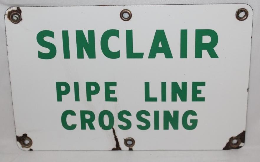 Sinclair Pipeline Crossing SSP Porcelain Sign (1 of 4)