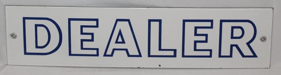 Porcelain Standard Oil Dealer SSP Sign: This sign has great color and gloss and is in excellent overall condition. It measures 17" x 4" and is graded a 9+.