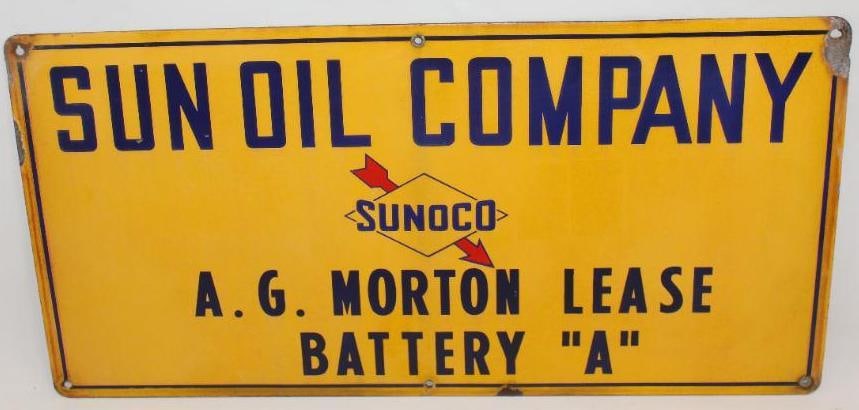 Sunoco Sun Oil Company Porcelain SSP Lease Sign (1 of 5)