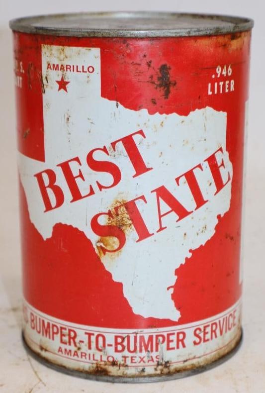 Best State One Quart Metal Oil Can: Empty. 4" x 4" x 5.5"