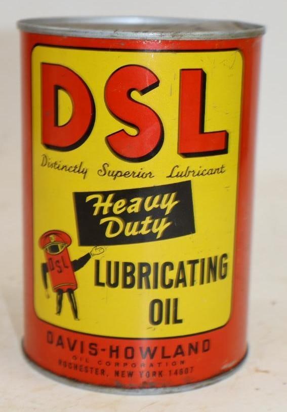 DSL Heavy Duty One Quart Metal Oil Can: Empty. 4" x 4" x 5.5"
