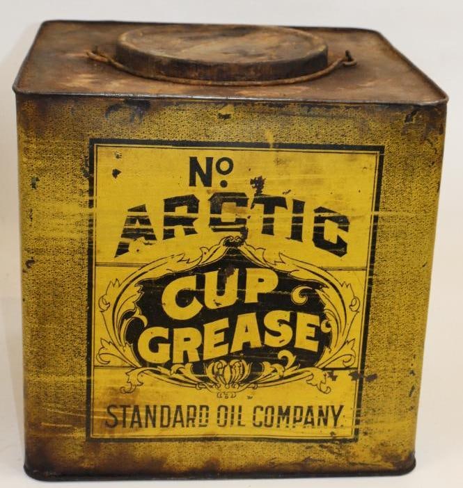 Standard Oil Company Fifty Pound Arctic Cup Grease Can: 12" x 12" x 11.5"