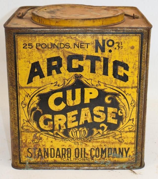 Standard Oil Company of California Twenty Five Pound Arctic Cup Grease Can: 9.25" x 9.25" x 9.75"