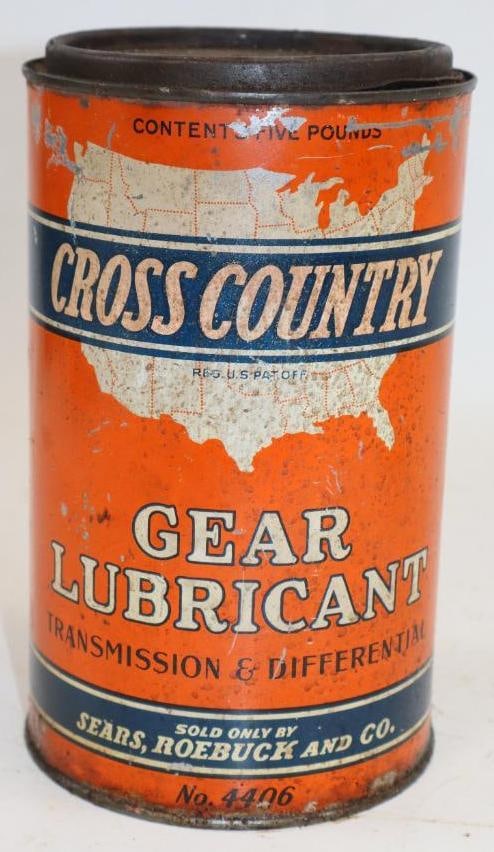Cross Country Five Pound Grease Can: 5" x 5" x 8"