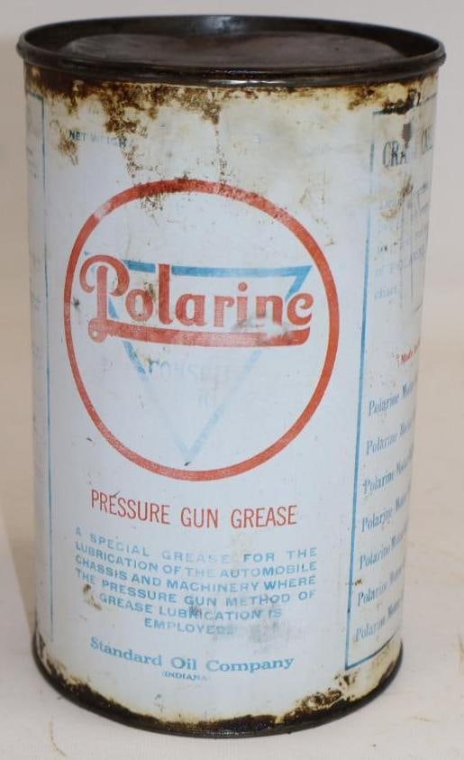 Standard Oil of Indiana Five Pound Pressure Gun Grease Can: 5" x 5" x 8"