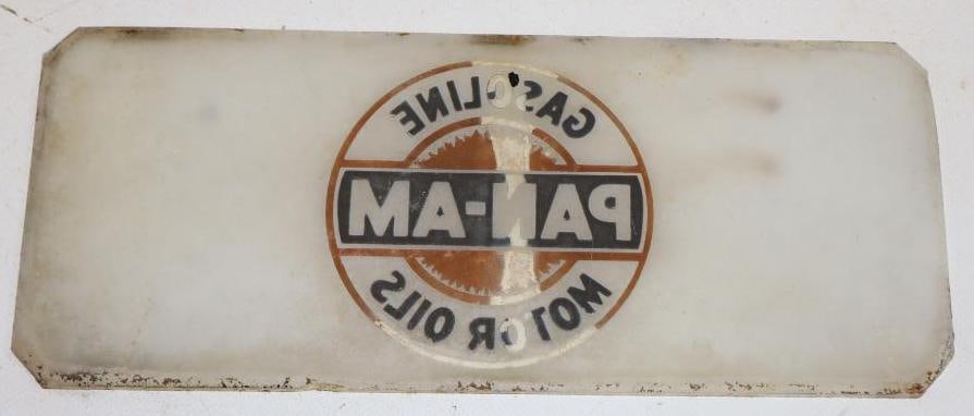 Pan-Am Gas Pump Advertising Ad Glass: 10" x 4.25"